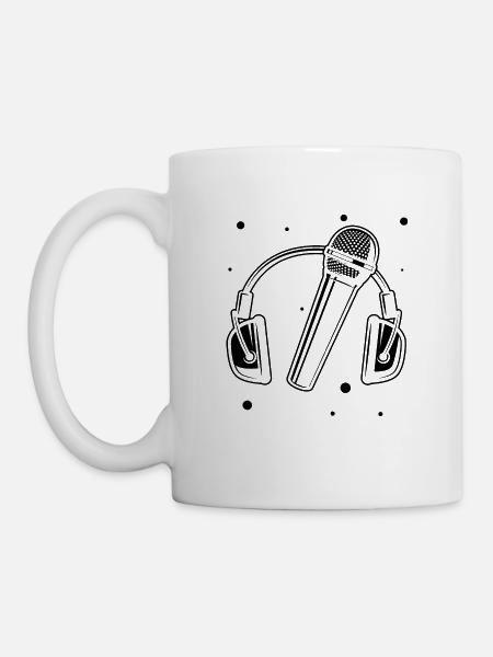casque microphone scène chanteur musique - Mug blanc - blanc