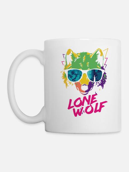 Lone Wolf - Einsamer Wolf - Mug - white