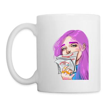 Purple Girl Limitless | Pink Hair - Mug - white - Left