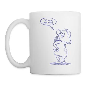 Wer bist du - Wer bist du? - ♀ blau - Tasse - Weiß - Links