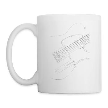 guitare Tele noire - Mug blanc - blanc - Gauche