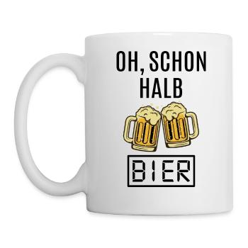 Bier Bierkrug Uhr Bierzelt Biergarten Biertrinker - Tasse - Weiß - Links