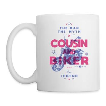 Cousin und Biker der Mann der Mythos die Legende - Tasse - Weiß - Links