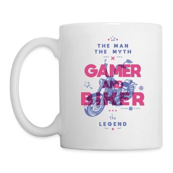 Gamer und Biker der Mann der Mythos die Legende - Tasse - Weiß - Links