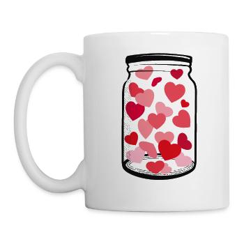 Hearts in a jar - Mug - white - Left