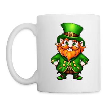 Saint Patricks Day Irish Kobold Leprechaun Wichtel - Tasse - Weiß - Links