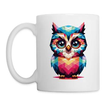 Polygon Eule geometrisch - Tasse - Weiß - Links