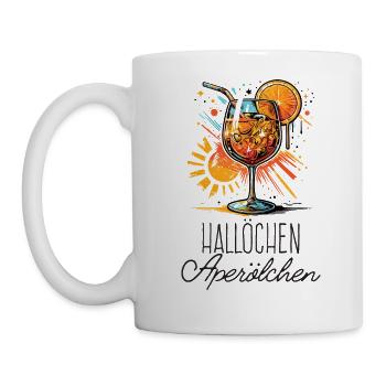 Hallöchen Aperölchen Cocktail Sommerparty Shirt - Tasse - Weiß - Links