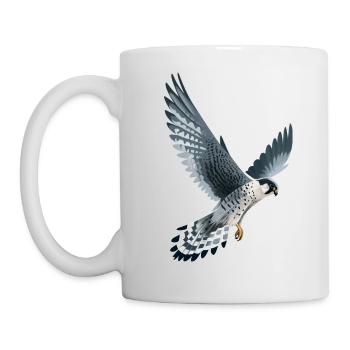 Wanderfalke im Flug - Tasse - Weiß - Links