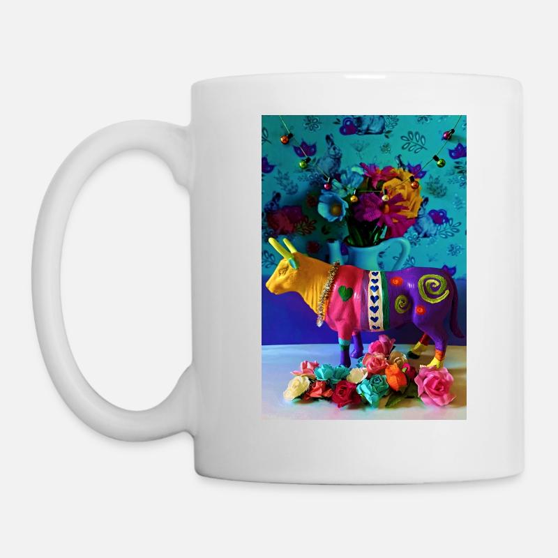 bunte Kuh - Tasse - Weiß
