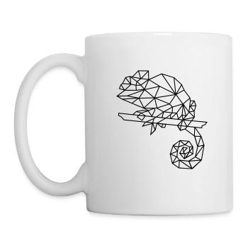 caméléon | graphiques de polygone - Mug blanc - blanc - Gauche