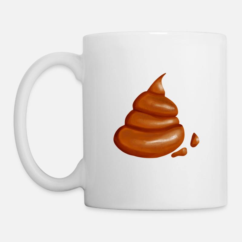 Merde et fèces Merde et tabouret - Mug blanc - blanc