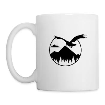 Aigles et montagnes - Eagle and Mountain - Mug blanc - blanc - Gauche