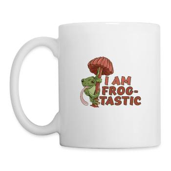 I Am Frogtastic - Fantastischer Zungenfrosch - Tasse - Weiß - Links