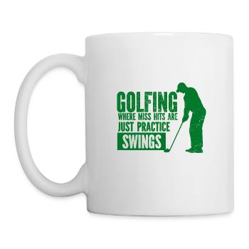 Golf - Golfclub Goldspieler Birdie Elite Luxus - Tasse - Weiß - Links