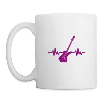 Herzschlag Gitarre - Rock 'n' Roll Punk Band Metal - Tasse - Weiß - Links