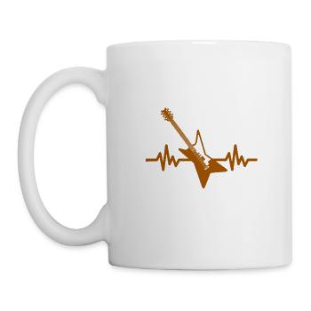 Herzschlag Gitarre - Rock 'n' Roll Punk Band Metal - Tasse - Weiß - Links
