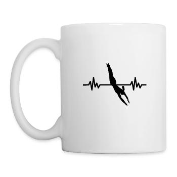 Heartbeat Swimmer - Diver Water Sports Athlete - Mug - white - Left