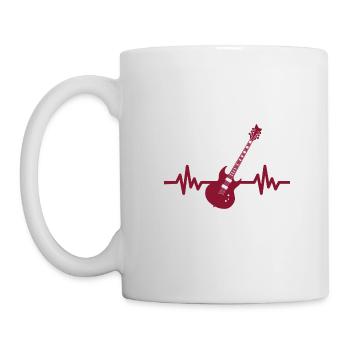 Herzschlag Gitarre - Rock 'n' Roll Punk Band Metal - Tasse - Weiß - Links