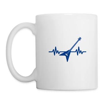 Herzschlag Gitarre - Rock 'n' Roll Punk Band Metal - Tasse - Weiß - Links