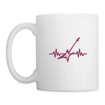 Herzschlag Gitarre - Rock 'n' Roll Punk Band Metal - Tasse - Weiß - Links
