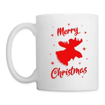 Merry Christmas moose - Tasse - Weiß - Links