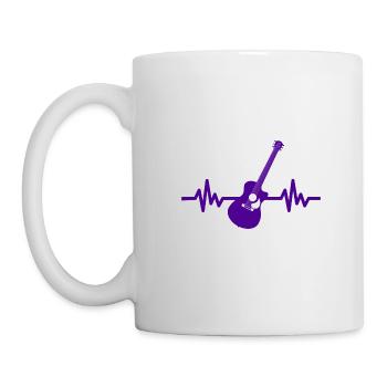 Herzschlag Gitarre - Rock 'n' Roll Punk Band Metal - Tasse - Weiß - Links