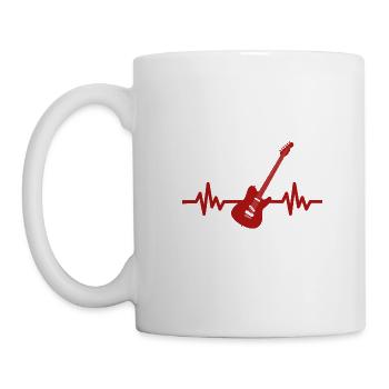 Herzschlag Gitarre - Rock 'n' Roll Punk Band Metal - Tasse - Weiß - Links