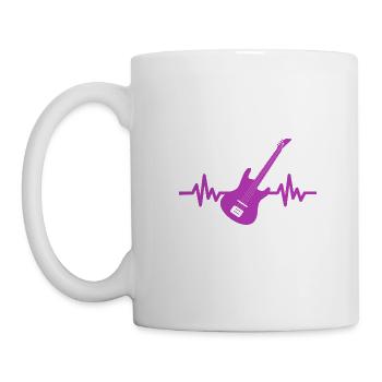 Herzschlag Gitarre - Rock 'n' Roll Punk Band Metal - Tasse - Weiß - Links