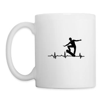 Herzschlag - Skater - Skateboard - Heartbeat - Mug - white - Left