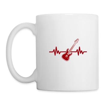 Herzschlag Gitarre - Rock 'n' Roll Punk Band Metal - Tasse - Weiß - Links