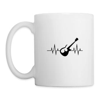 Akustische Gitarre Herzschlag - Heartbeat Design - Tasse - Weiß - Links