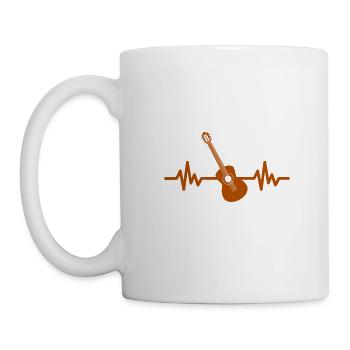 Herzschlag Gitarre - Rock 'n' Roll Punk Band Metal - Tasse - Weiß - Links