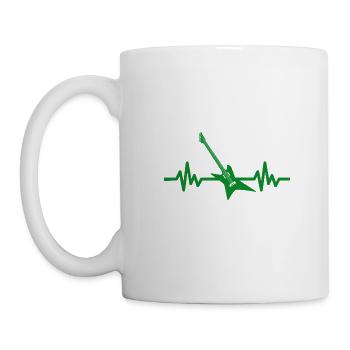 Herzschlag Gitarre - Rock 'n' Roll Punk Band Metal - Tasse - Weiß - Links