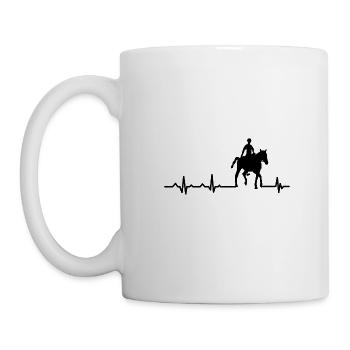 Herzschlag - Pferdefreund - Heartbeat - Horse - Tasse - Weiß - Links