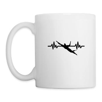 Heartbeat Swimmer - Diver Water Sports Athlete - Mug - white - Left
