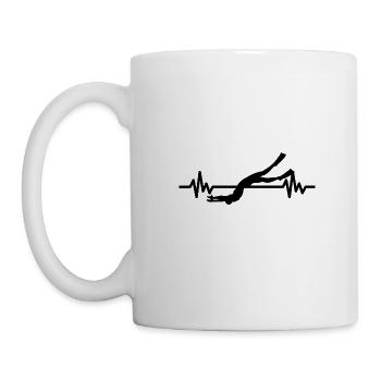Heartbeat Swimmer - Diver Water Sports Athlete - Mug - white - Left
