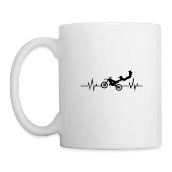 Battements de Coeur - Heartbeat - Motocross - Moto - Mug blanc - blanc - Gauche
