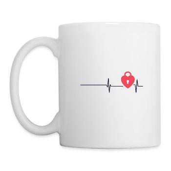 hearbeat with lock - Tasse - Weiß - Links