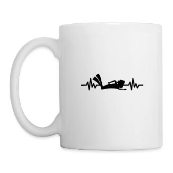 Heartbeat Swimmer - Diver Water Sports Athlete - Mug - white - Left