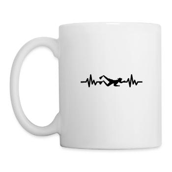 Heartbeat Swimmer - Diver Water Sports Athlete - Mug - white - Left
