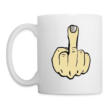 middle finger - Mug - white - Left