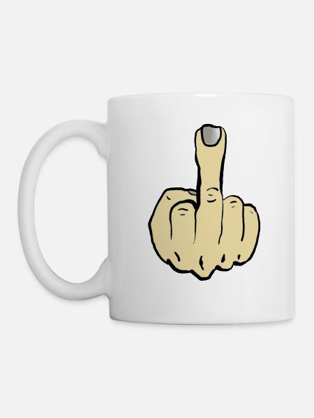 middle finger - Mug - white