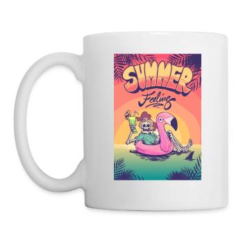 Saufen Party Urlaub Reise Strand Meer Ozean Sonne - Tasse - Weiß - Links