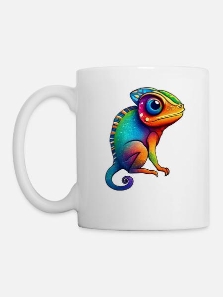 Niedliches kleines Chameleon - Tasse - Weiß