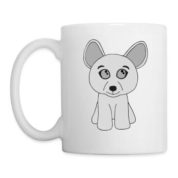 Süßer grauer Hund - Tasse - Weiß - Links