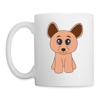 Kleiner goldiger Hund/Chihuahua - Tasse - Weiß - Links