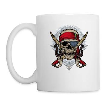 Skull pirate mft - Tasse - Weiß - Links