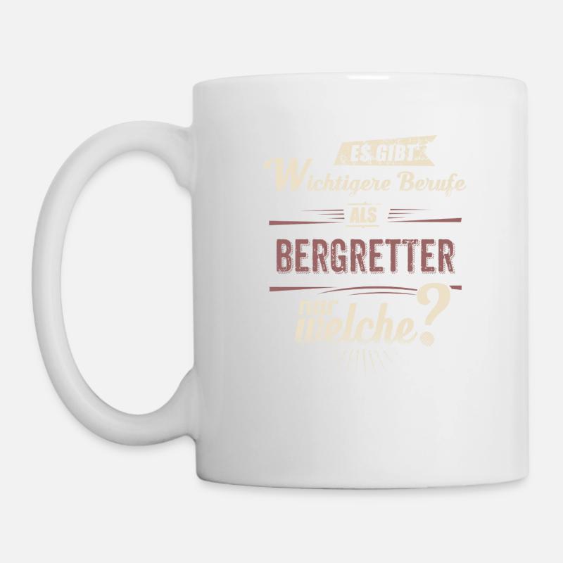 Wichtigere Berufe als - Bergretter - rot retro - - Mug blanc - blanc