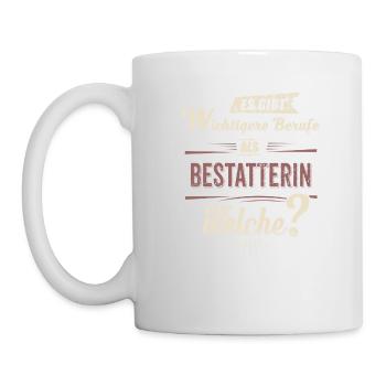 Wichtigere Berufe als - Bestatterin - rot retro - - Mug - white - Left